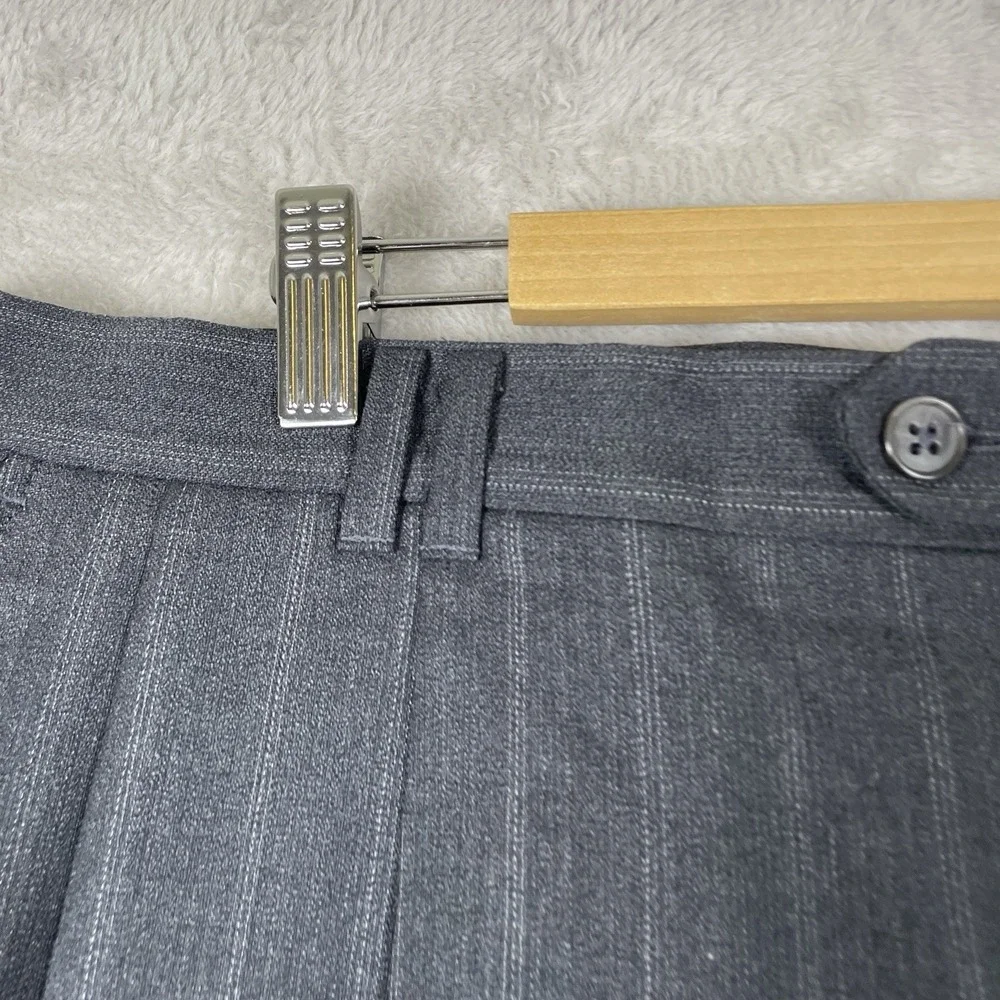 Vtg 50s Style Drop Loop Pleated Slacks Pants Mens 38x29 Striped Rockabilly 70s